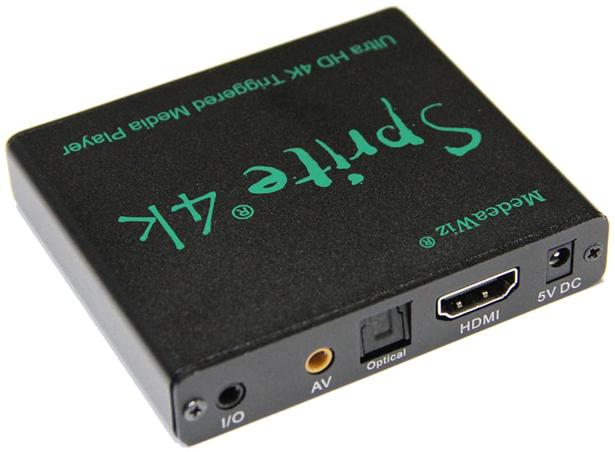 Medeawiz Dv S4 Sprite Looping 4K Media Player   Seamless Audio Video Auto Repeater 2160P 60Hz Hdmi, Ntsc And Pal Outputs   Trigg