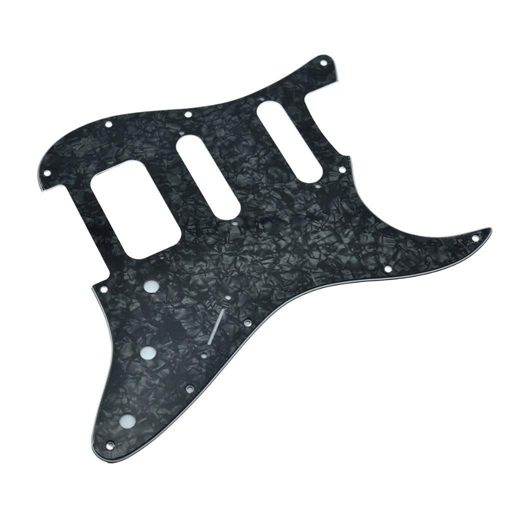 Dopro 11 Hole Strat Hss Guitar Pickguard 2 Screw Humbucking Pickup Mount For American Fd Stratocaster Black Pearl
