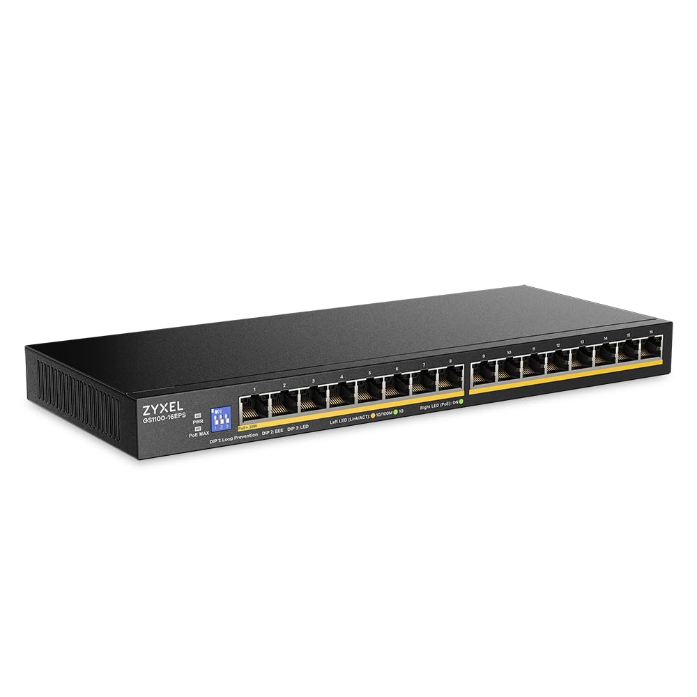 Gs1100-16Eps - 16 Port Gbe Unmanaged Poe+ Switch Switchable Slim