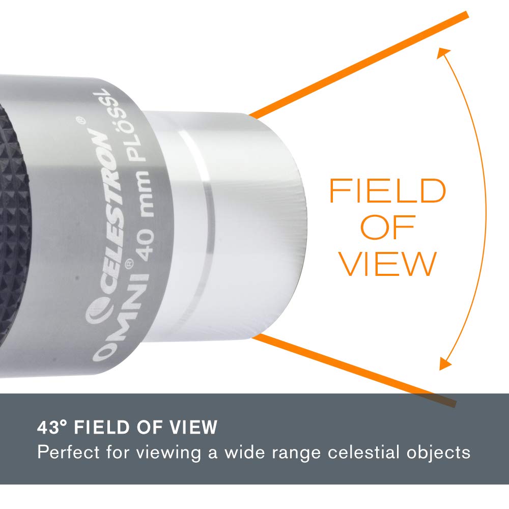 Celestron 93325 Omni Eyepiece (Silver/Black), 1.25''/40 Mm