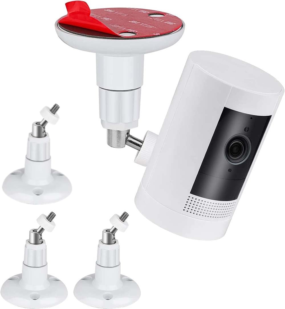 3 Packs Adhesive Ring Camera Mount Wall Mount Holder Compatible With Outdoor Security Camera, 360 Degree Adjustable Security Mou