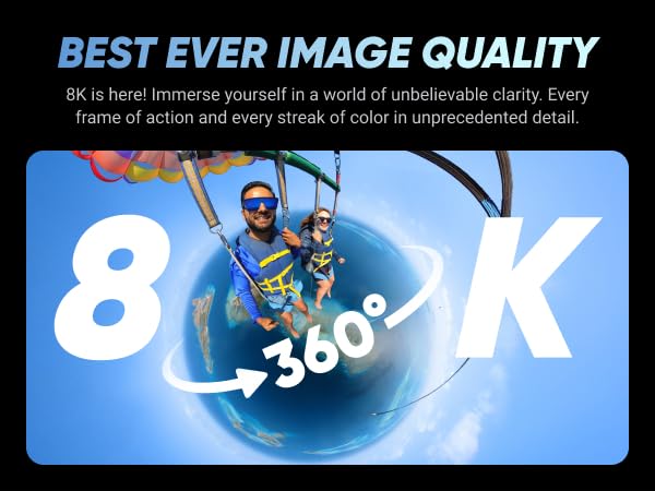 Insta360 X4 8K 360 Waterproof Action Camera, 8K 360, Stabilization, Touch Screen, Ai Editing, Live Streaming, Webcam, Voice Cont