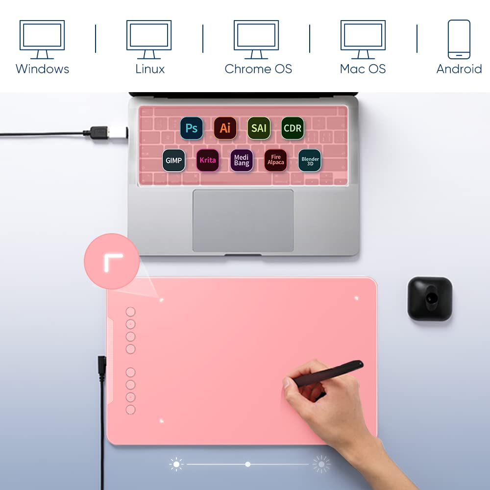 Drawing Tablet-Xppen Deco 01 V2 10X6.25 Inch Graphics Tablet Digital Drawing Tablet For Chromebook With 8192 Levels Pressure Bat