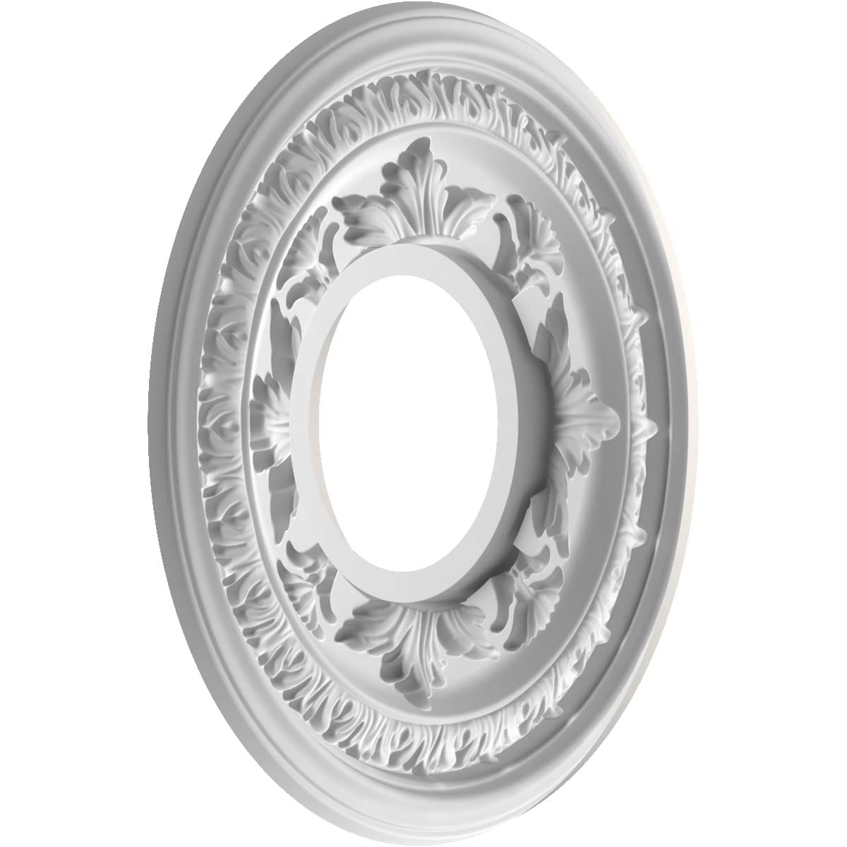 Ekena Millwork Cmp10Bagbw Baltimore Thermoformed Pvc Ceiling Medallion (Fits Canopies Up To 4 1/4), 10Od X 3 1/2Id X 3/4P, Ultra