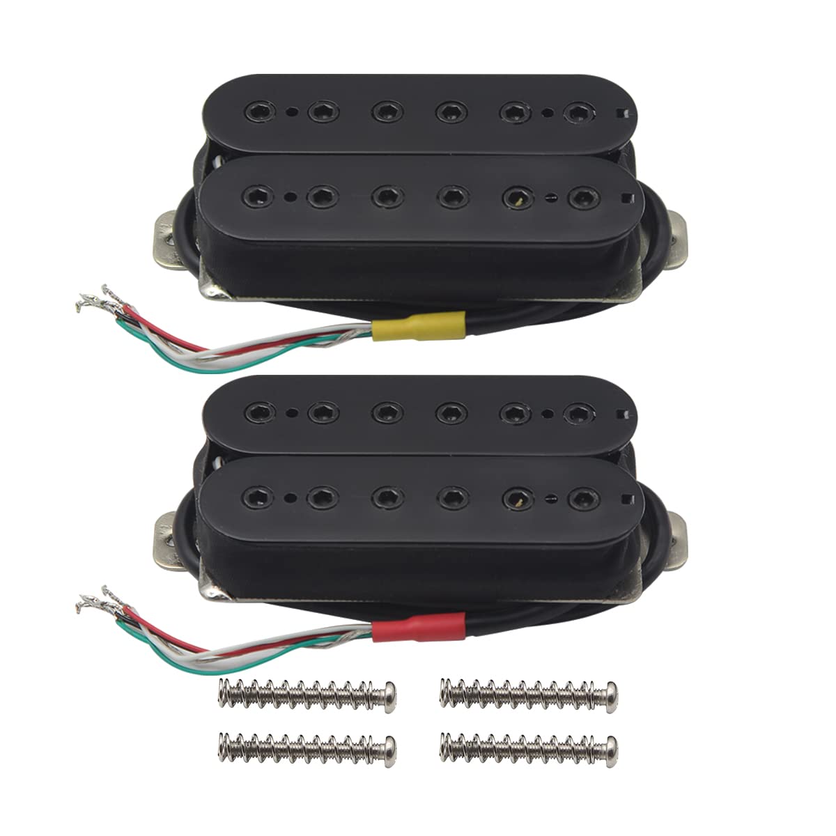 Fleor Alnico 5 Electric Guitar Neck & Bridge Pickup Set Double Coil Humbucker Pickups Black