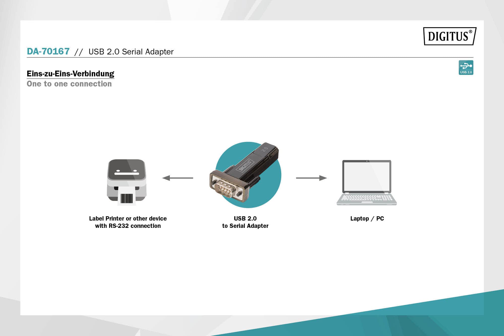 Digitus Usb To Serial Adapter   Rs232 Converter   Usb 2.0 Type A To Dsub 9M   Pl2303Gt Chipset   Includes 80 Cm Cable