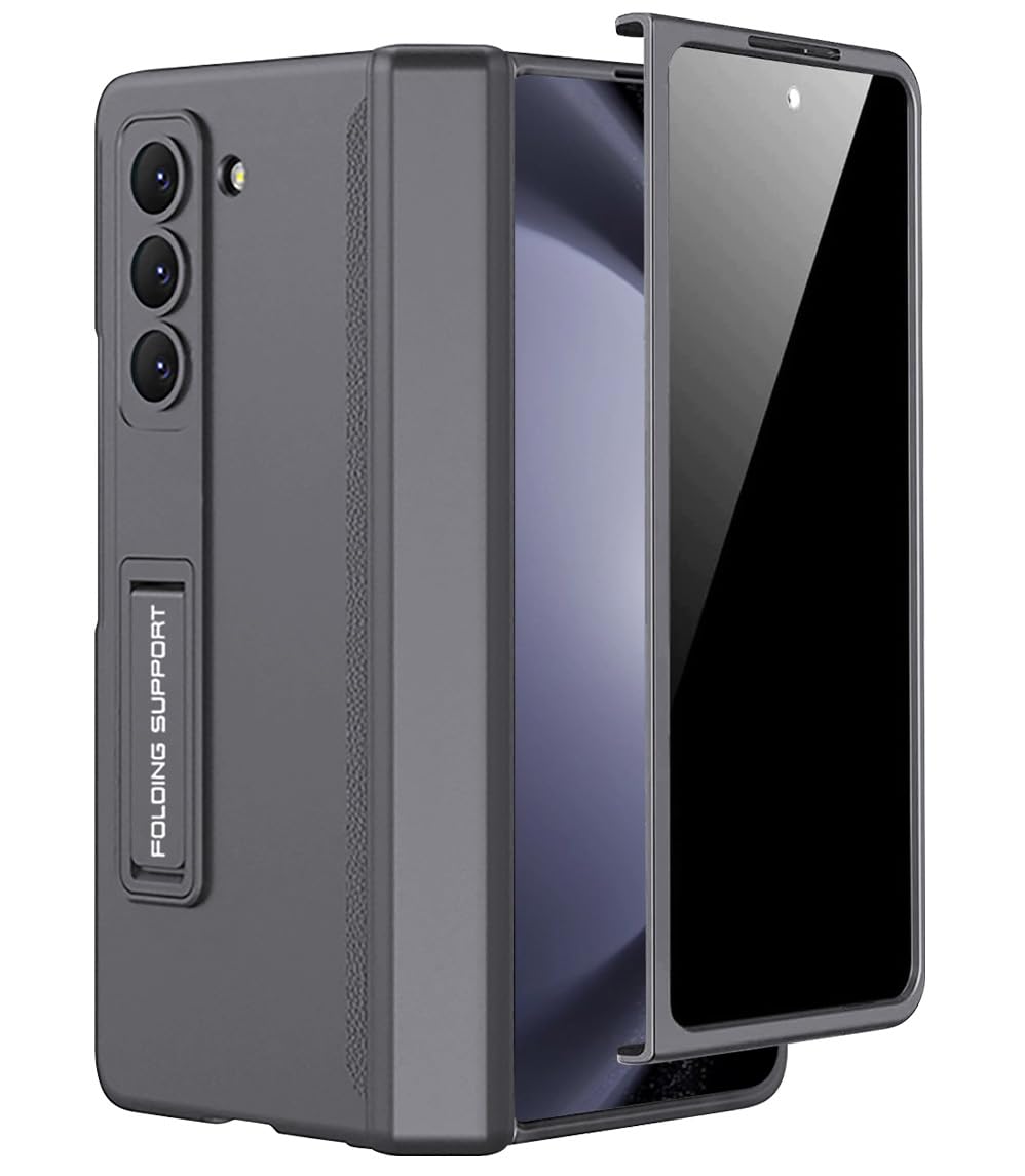 Miimall For Samsung Galaxy Z Fold 5 Case With Privacy Screen Protector, Built In Adjustable Kickstand & Magnetic Hinge Protectio