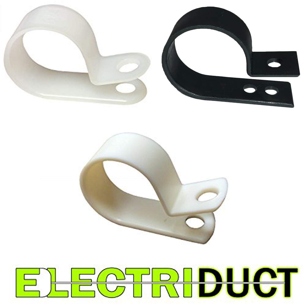 1'' Electriduct Heavy Duty Nylon Cable Clamps Mouting Wire Clips   100Pcs | Black