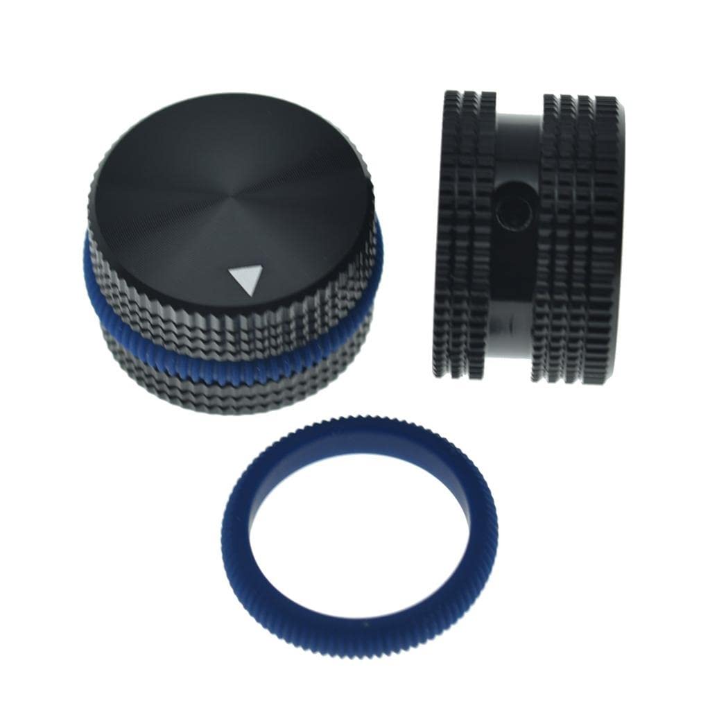 Kaish 2-Pack 63/64 (25Mm) Diam. Aluminium Potentiometer Knobs 1/4  Universal Metal Pot Knobs For Guitar/Bass/Amps Amplifier/Powe