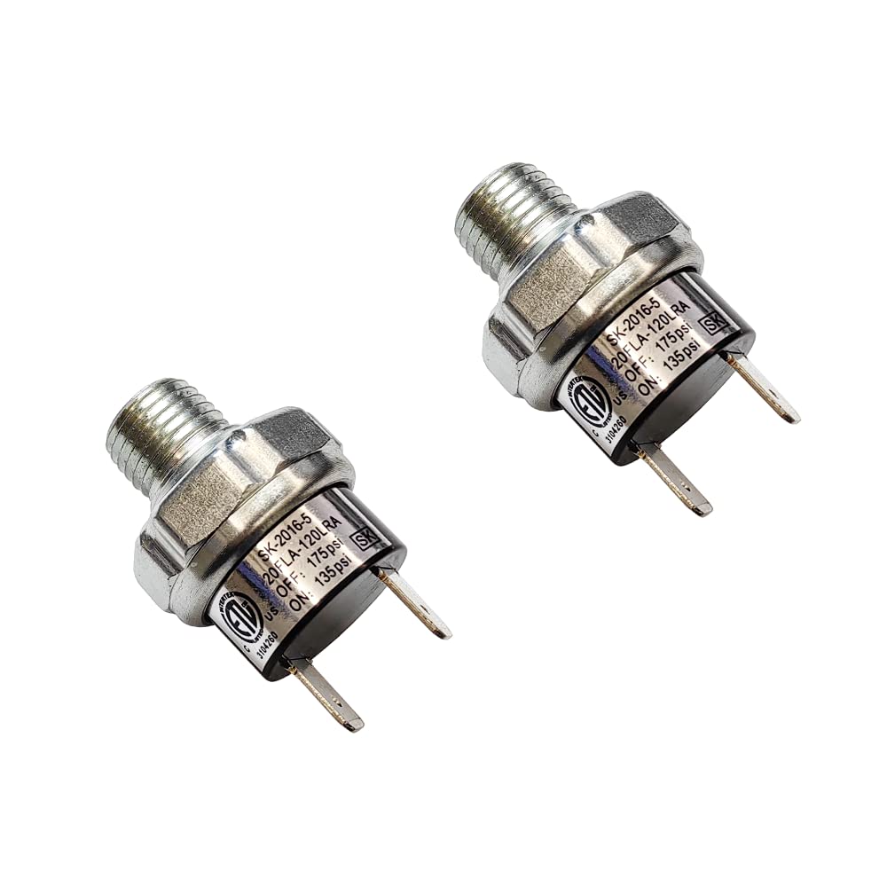Pair Of Air Pressure Switch 135 175 Psi Tank Mount Type Thread 1/4'' Npt 12V 24V Dc Air Compressor Pressure Switch For Air Train
