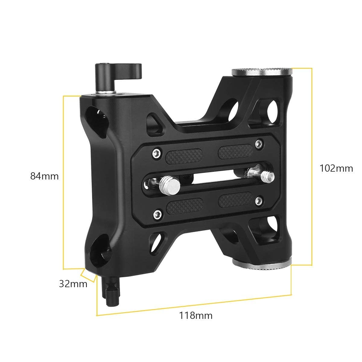 Niceyrig Camera Baseplate With Rosette Mount, 15Mm Rod Base Plate Applicable For Sony Fs5 Fs7 Fx9, Red Dsmc2, Kinefinity Cinema