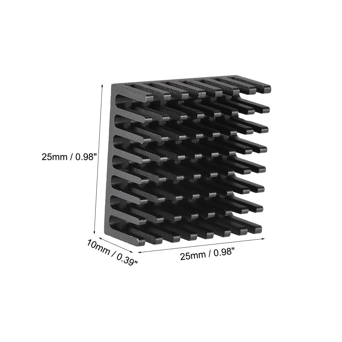 Easycargo 10Pcs 25Mm Heatsink Kit 25X25X10Mm + 3M 8810 Thermal Conductive Adhesive Tape, Cooler Aluminum Heat Sinks For Cooling