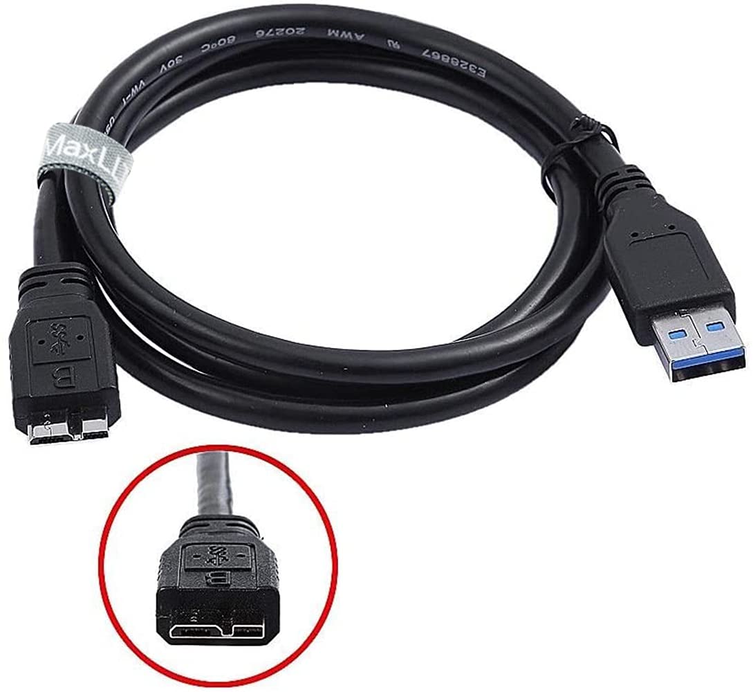 MaxLLTo USB 3.0 Data Cable 6 Feet for WD My Book External Hard Drive - Black, Copper Material, Model LYSB00K1GFZU8-CMPTRACCS