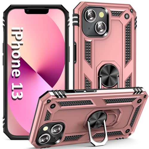 Addit Phone Case For Iphone 13 Case Iphone 13 Phone Case Woman, With Ring Holder Stand, Support Magnet Car Mount, Military Grade