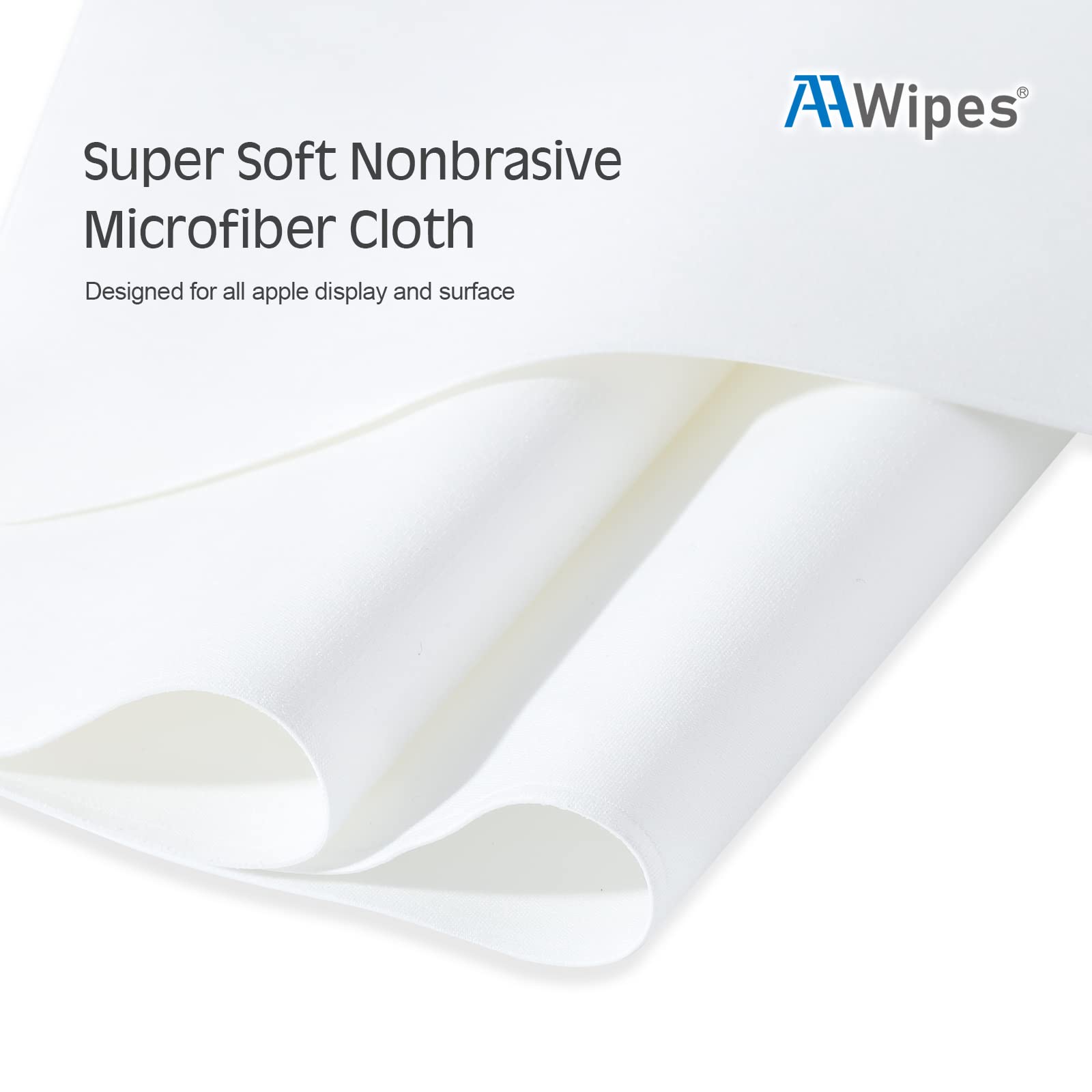 Aawipes Polishing Cloths Double Layer 5 Packs (6.3' X 6.3', White, 320 Gsm) Compatible With Apple Iphone, Ipad, Macbook, Iwatch, Soft & Nonabrasive Superfine Microfiber Cleaning Cloths (X3602)