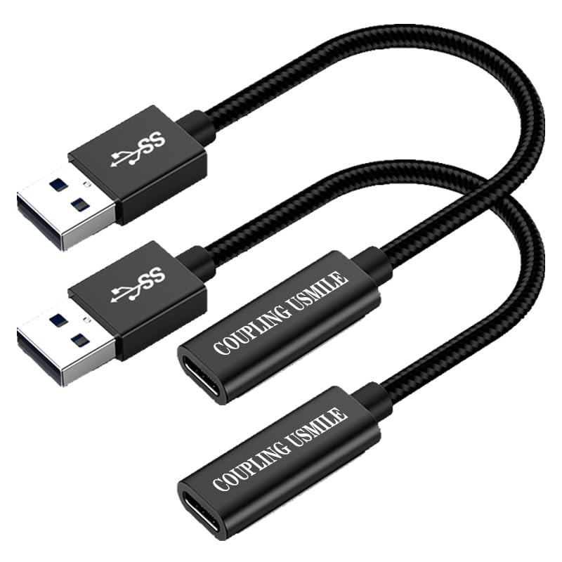 Coupling Usmile Usb C Female To Usb Male Adapter (2Pcs Black),Transfer Up To 10Gbps,Type C To Usb A Charger Cable Adapter,Compat