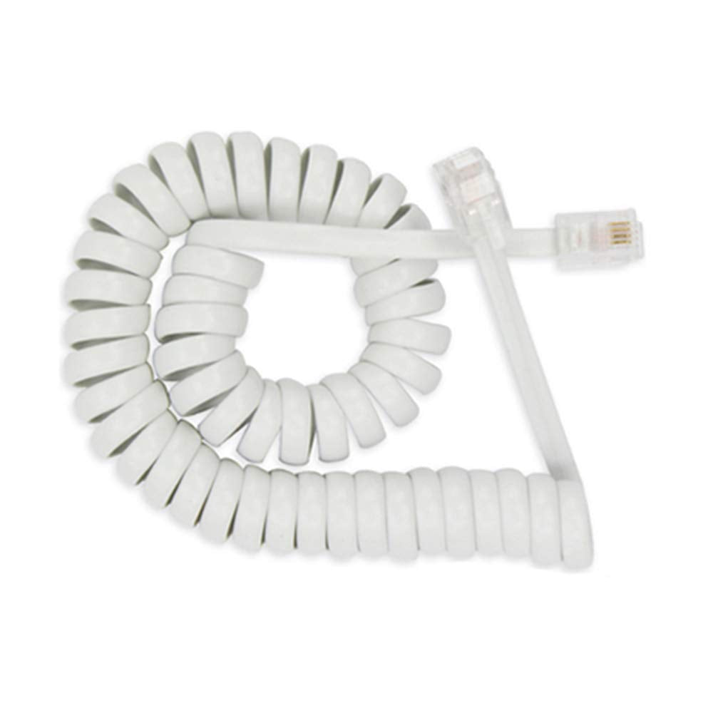 Saisn Telephone Handset Cord Modular Coiled Phone Curly Cable (10 Feet, White)