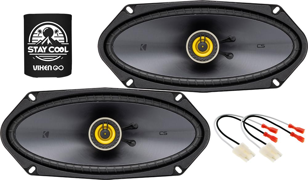 KICKER Speakers 4x10 inch for Chevrolet El Camino 1982-1987 Upgrade Kit - Pair of CS Series with Harness, Coaxial 4x10 Car Audio