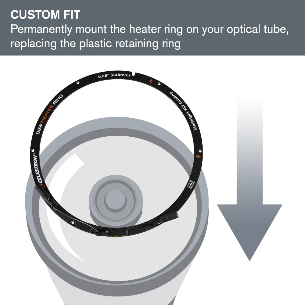 Celestron   Dew Heater Ring   Aluminum Dew Prevention   Compatible 9.25    Schmidt Cassegrain And Edgehd Telescope Black