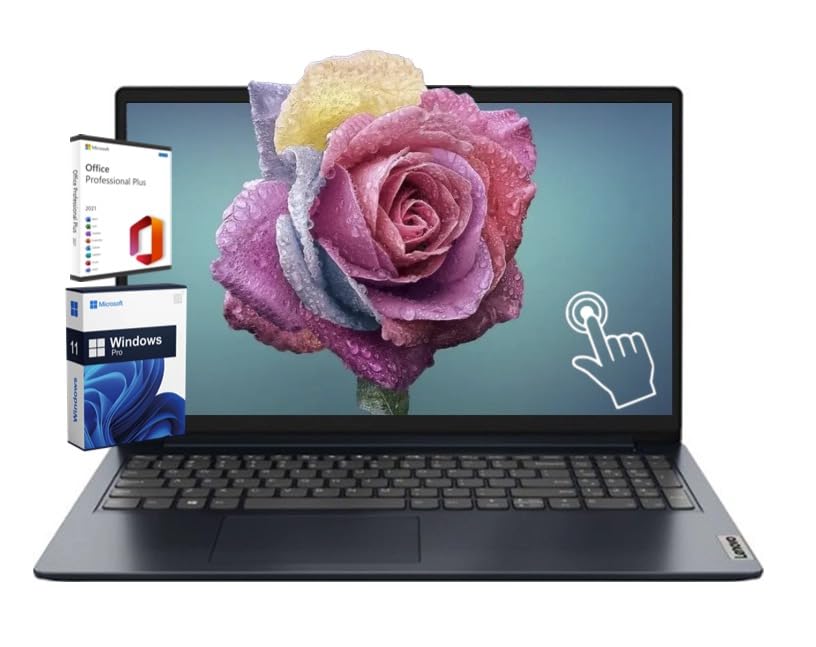 Lenovo Ideapad1 15.6 FHD Touchscreen Business & Student Laptop, Free Lifetime Office 2021,Ryzen 5 7520U,8GB RAM,2TB SSD, Windows