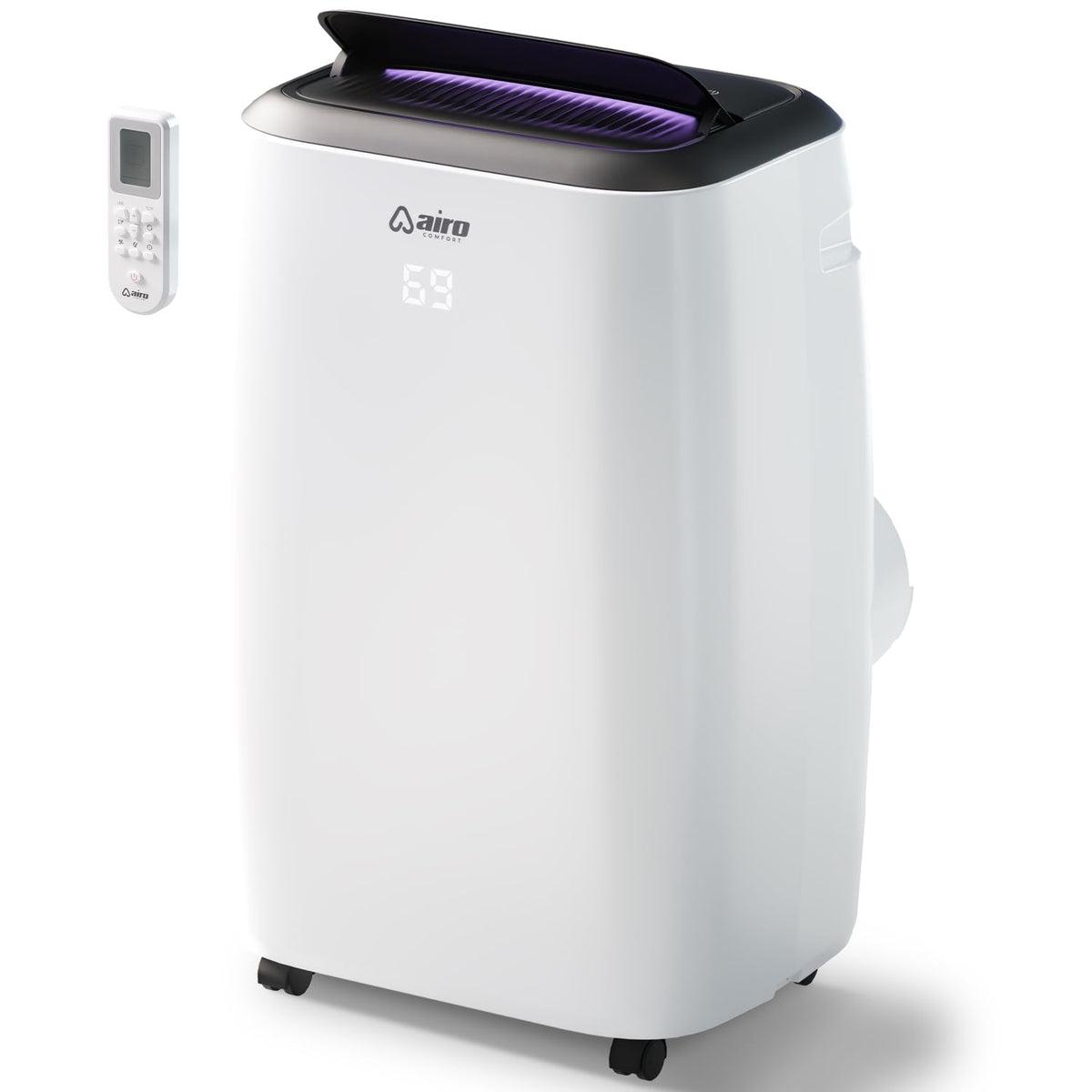 Airo Comfort Portable Air Conditioner 8000 Btu For Room 350 Sq. Ft, Floor Standing Ac Unit With Remote Control & Dyi Installatio