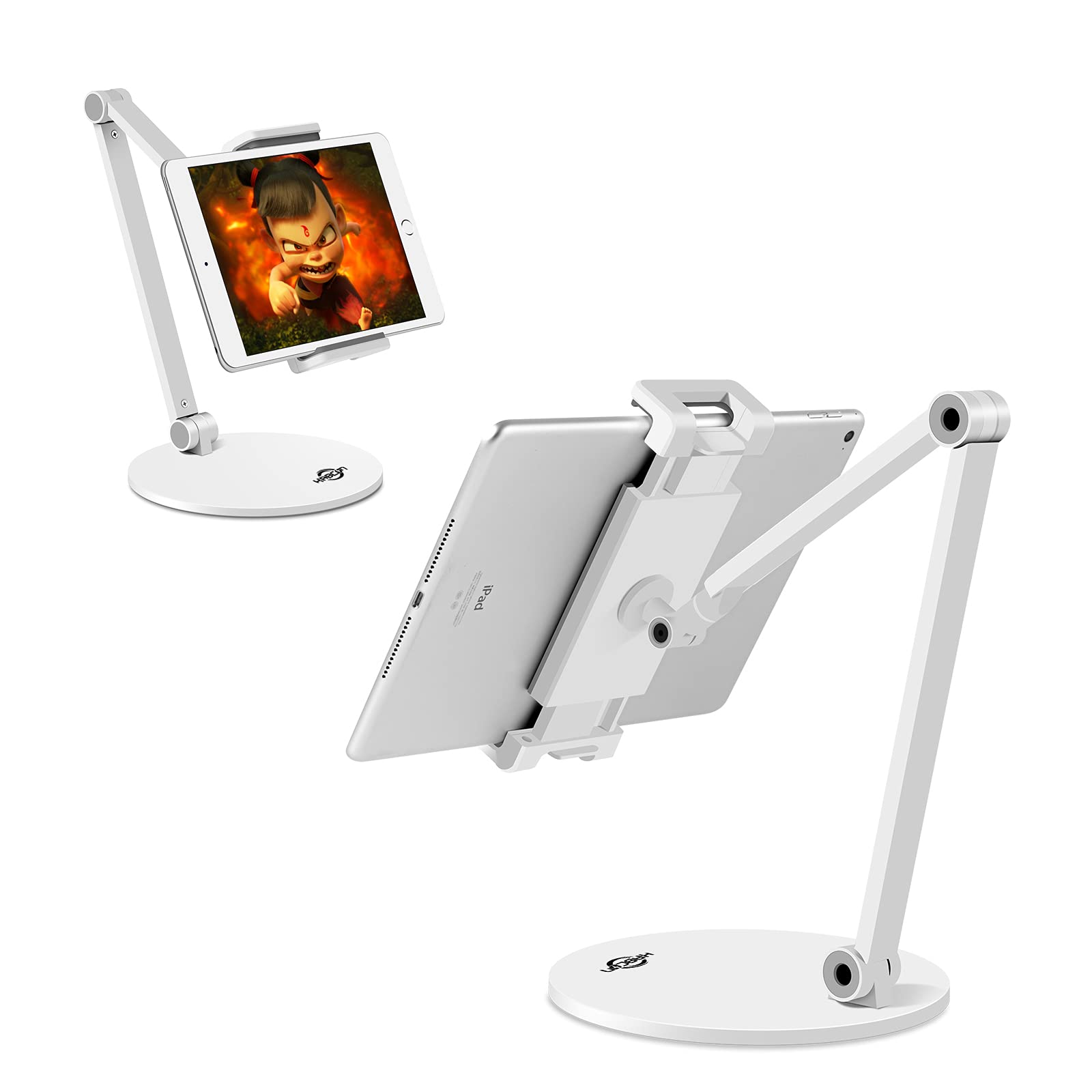 Kabcon Tablet Stand,Tightness Adjustable 360Rotatable Multi Angle Eye Level Aluminum Solid Long Arm Tablets Stands For Ipad Pro