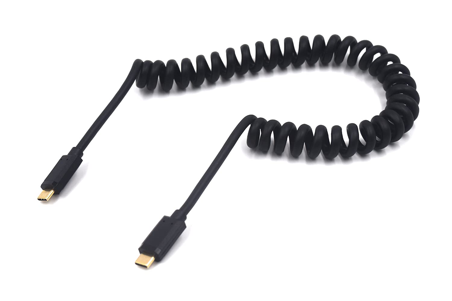 Kework Coiled Usb 3.1 Type C Cable, Usb C Male To Usb C Male Coiled Spring Spiral Cable, 3A & 10Gbps Sync Charging & Data Cord,