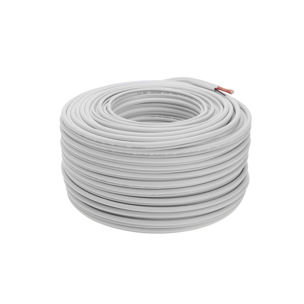 Bulk Siamese Rg59/U Cable, 20Awg + 18/2Awg, 95% Shielding, Cctv Video Wire (White, 250Ft)