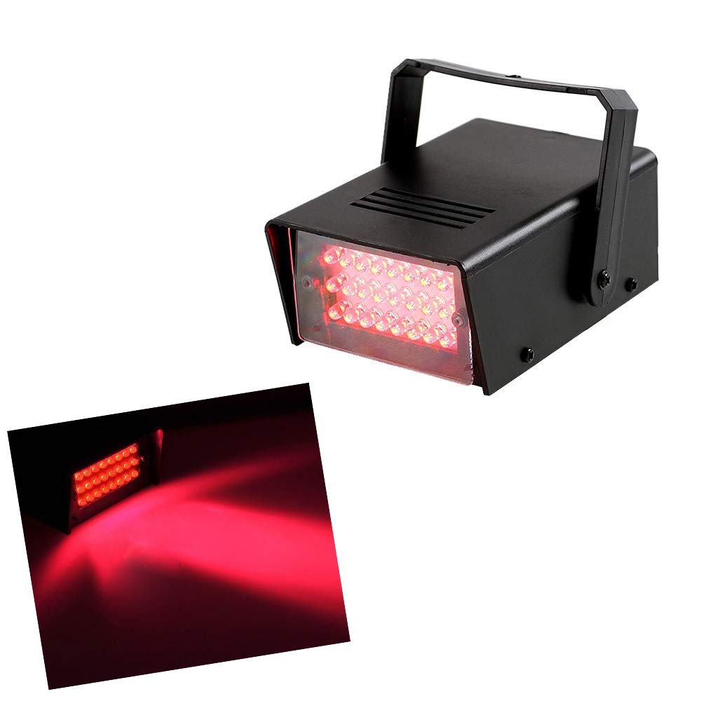 LH Mini Red Strobe Stage Light Dance Strobe Lights with Super Bright 24 LEDs Adjustable Speed Flash Party Lighting Best for Home