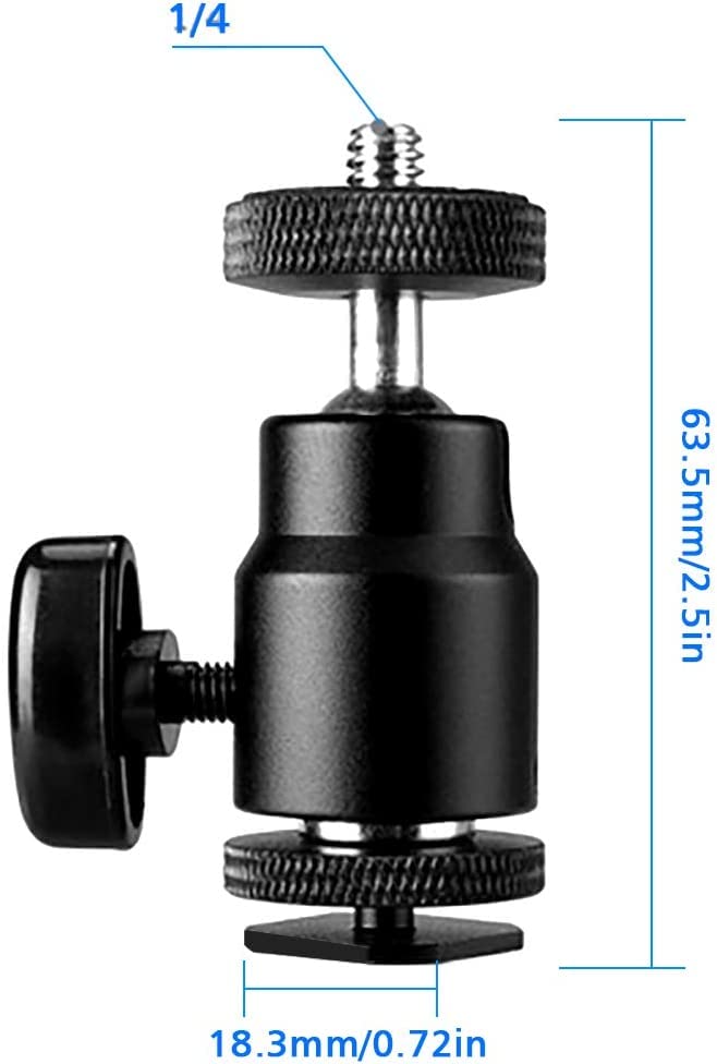 Slow Dolphin Photography C Clamp With Tripod Head, Adjustable Aluminum Alloy Clamp For Desktop, 360� Mini Ball Head Mount Camera Hot Shoe With 1/4� Thread For Dslr Camera,Monitor