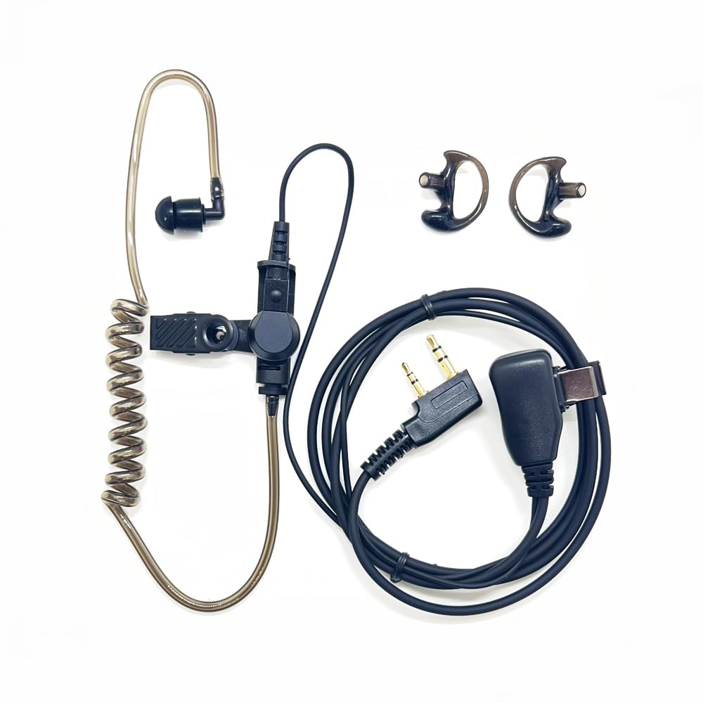 Covert Air Acoustic Tube Earpiece With Mic For Baofeng Uv 5R Two Way Radio, Surveillance Headset And Ptt Compatible With Walkie