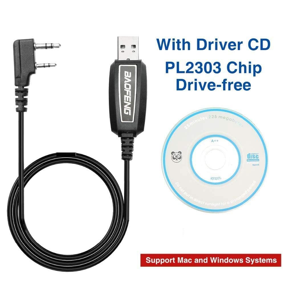Baofeng Usb Programming Cable Pl2303 Support Chirp Uv-5R,Bf-F8Hp, 5Rm,Uv-21R,Uv-5G Plus,Uv-17R,K5Plus,Gm-15Pro Gm-5Rh Tidradio T