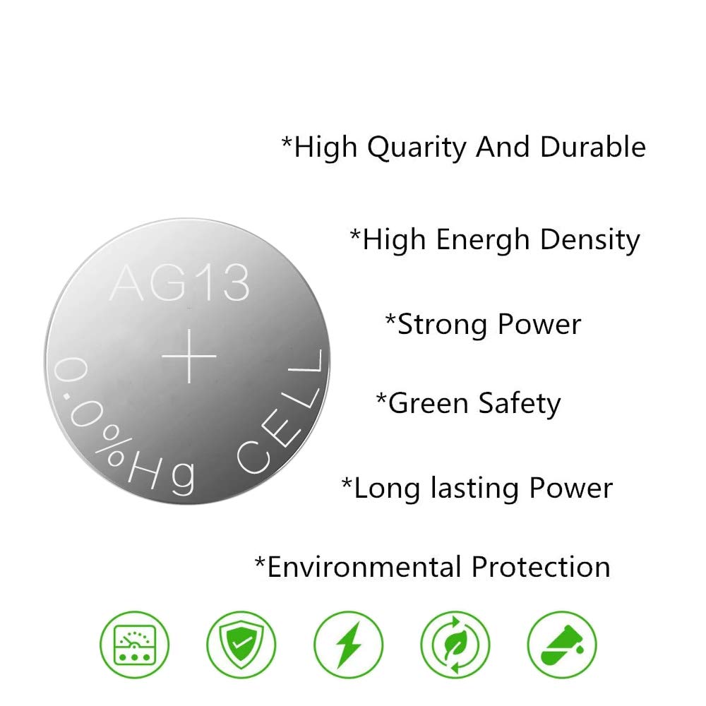 Skoanbe 20Pcs Ag13 Lr44 A76 Sr44 303 357 1.5V Button Coin Cell Battery