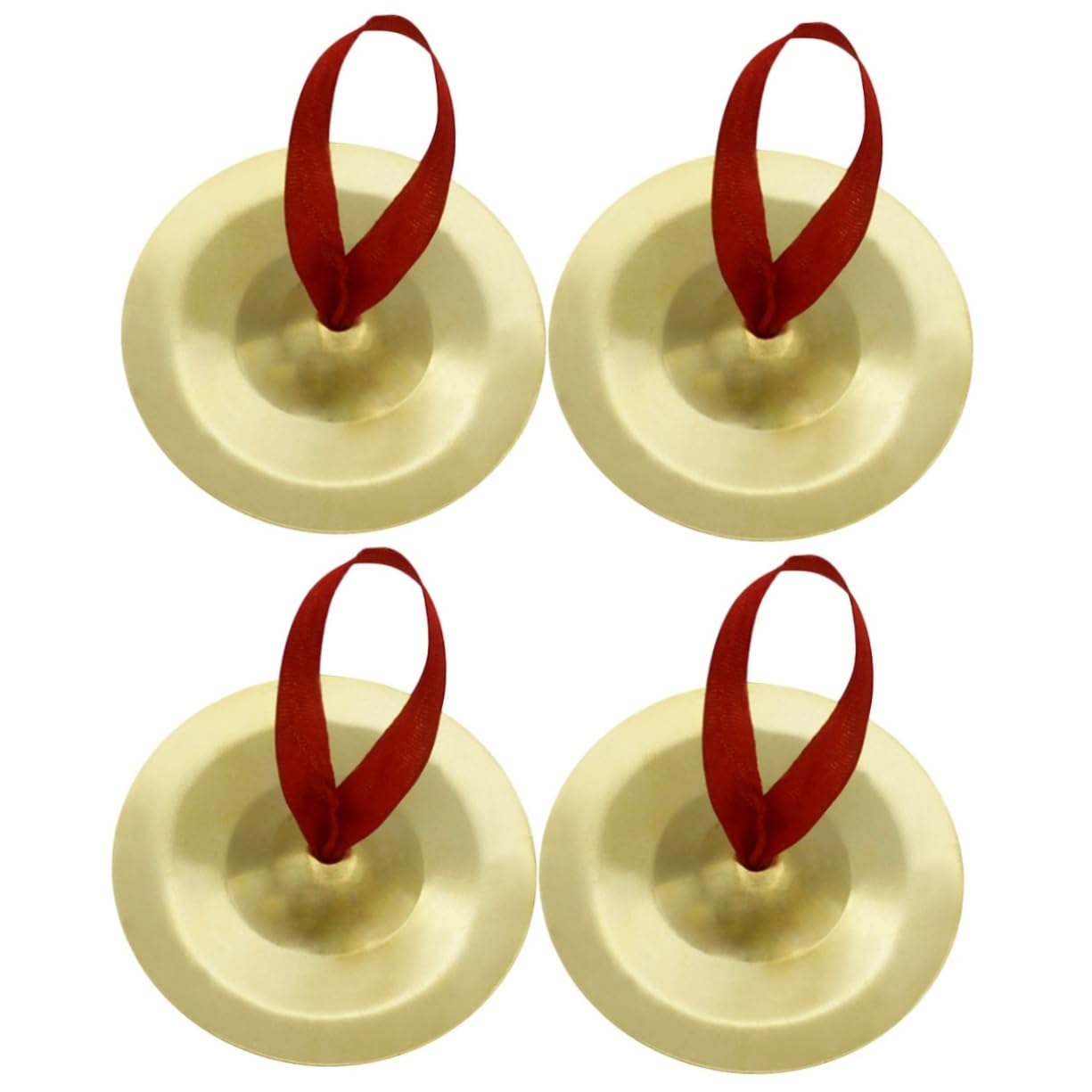 BESTonZON 2pairs Gold Mini Cymbals Belly Dancer Finger Zills Musical Percussion Sturdy Tunable Easy to Carry