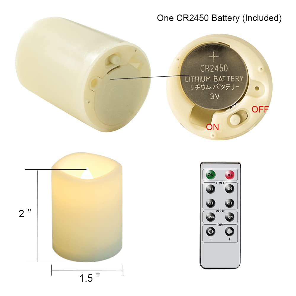 Dromance Flameless Flickering Led Votive Candles With Remote, Battery Operated Tealights Battery Included,Warm White Light 1.5 X
