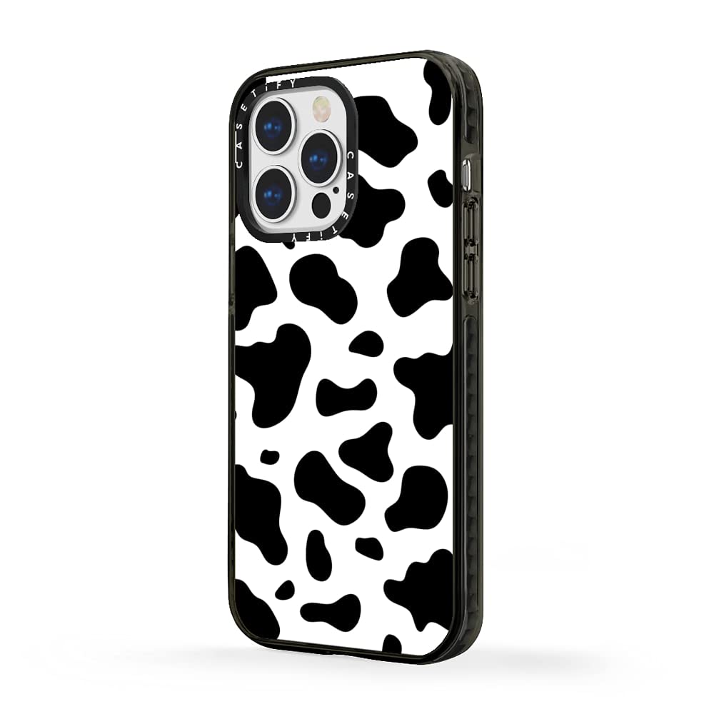 Casetify Impact Case For Iphone 13 Pro   Cow Print   Clear Black