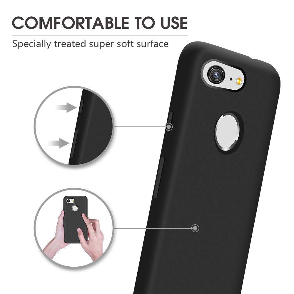 Abitku Pixel 3 Case, Pixel 3 Phone Case, Thicken Silicone Gel Rubber Case Soft Microfiber Cloth Lining Cushion Compatible For Go
