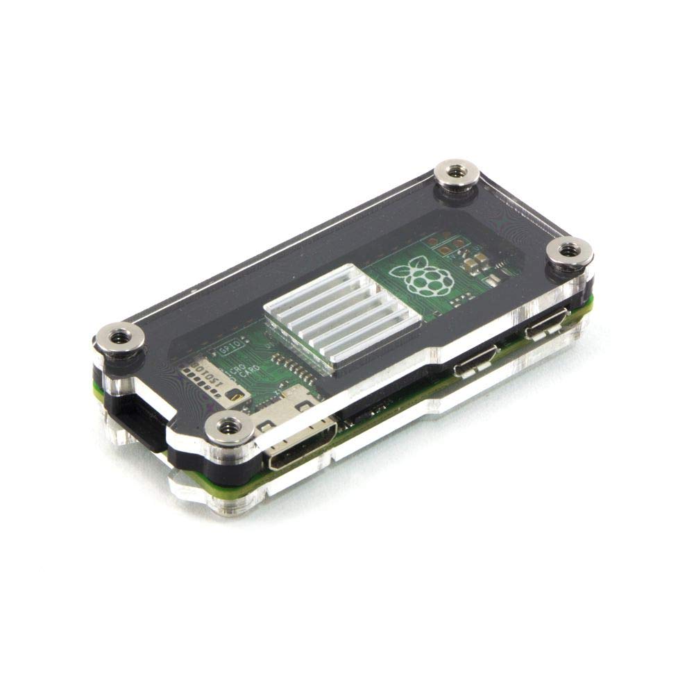 Zebra Zero Heatsink Case In Black Ice For Raspberry Pi Zero 1.3 & Wireless ~ C4Labs