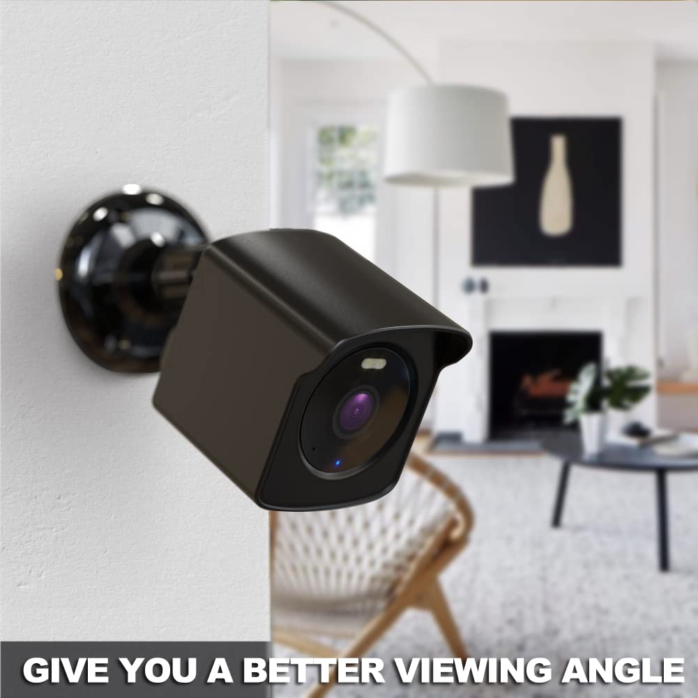 Wall Mount For Wyze Cam Og & Wyze Cam Og Telephoto, Weatherproof Protective Cover And 360 Degree Adjustable Wall Mount Bracket For Wyze Indoor Outdoor Security Camera   Black,1 Pack