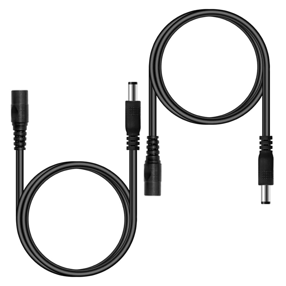 Hayeastdor 2Pcs 3.3Ft(1M) 12V Dc Power Extension Cable 5.5Mm X 2.1Mm Dc Power Adapter Extension Cord He043 2