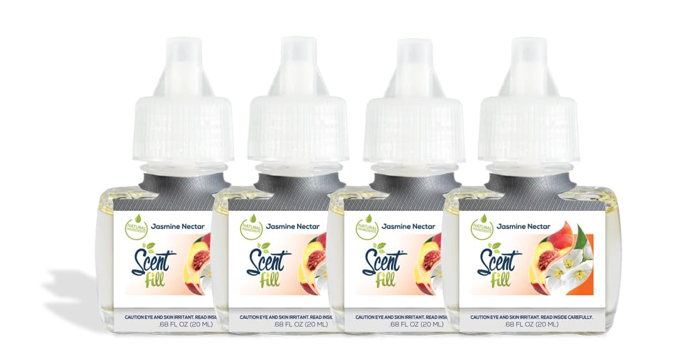 Scent Fill Jasmine Nectar Plug In Air Freshener, 4 Scented Oil Refills