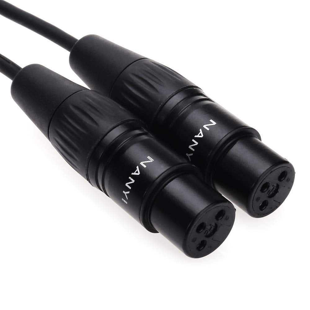 Nanyi Xlr Microphone Cable Splitter - 3 Pin Xlr Female To Female - 1.6 Feet/0.5 Meters Dmx Patch Cord
