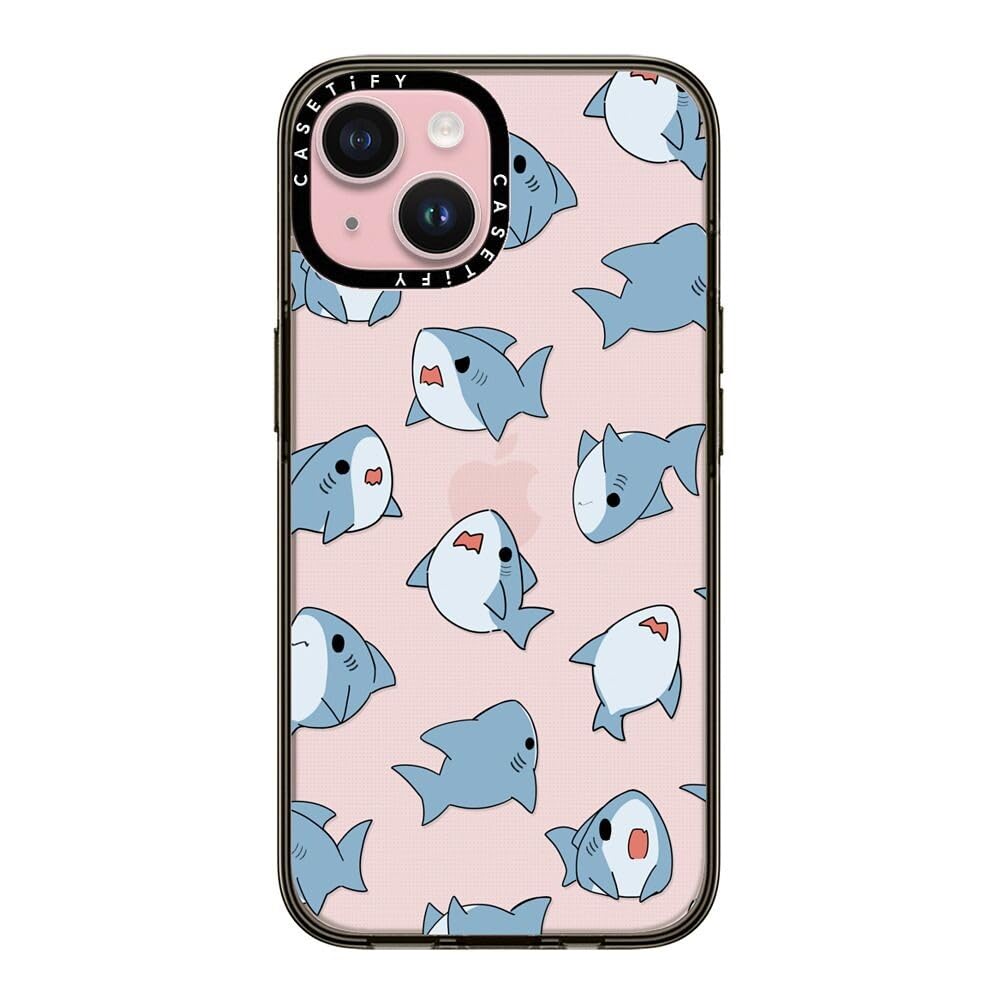 Casetify Compact Case For Iphone 15 [2X Military Grade Drop Tested / 4Ft Drop Protection]   Normal Leonarudo Pattern   Clear Bla