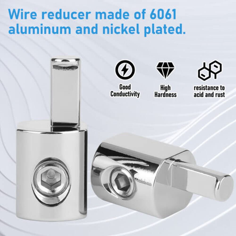 4Pcs 1/0 Gauge To 4 Gauge Pin Awg Power Wire Reducer Car Audio Amp Terminal