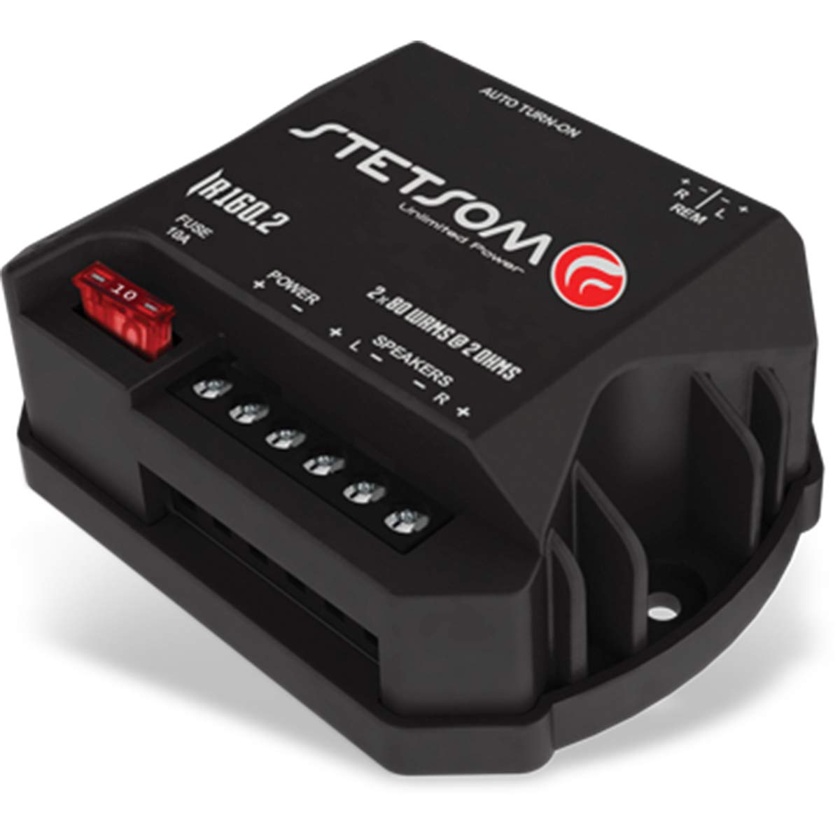 Stetsom Ir 160.2 Rca 2 Ohms Compact Digital Multi Channel Amplifier, Iron Line, 160 Watts Rms 160X2, 2O Stable, Digital Car Audi