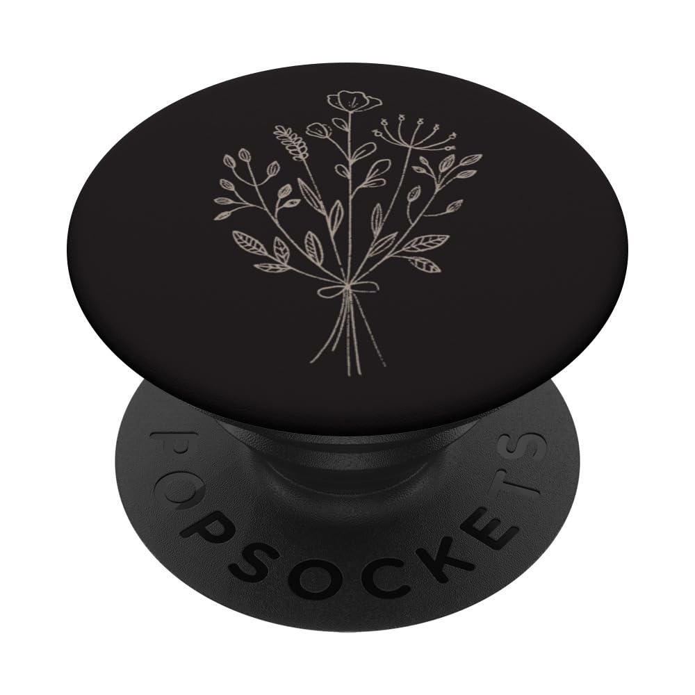 Taupe   Wildflower Floral Flower Design Popsockets Swappable Popgrip