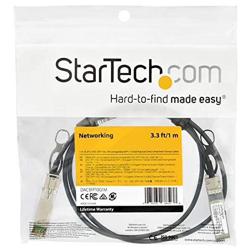 Startech.Com Dell Emc Dac Sfp 10G 1M Compatible 1M 10G Sfp+ To Sfp+ Direct Attach Cable Twinax   10Gbe Sfp+ Copper Dac 10 Gbps L