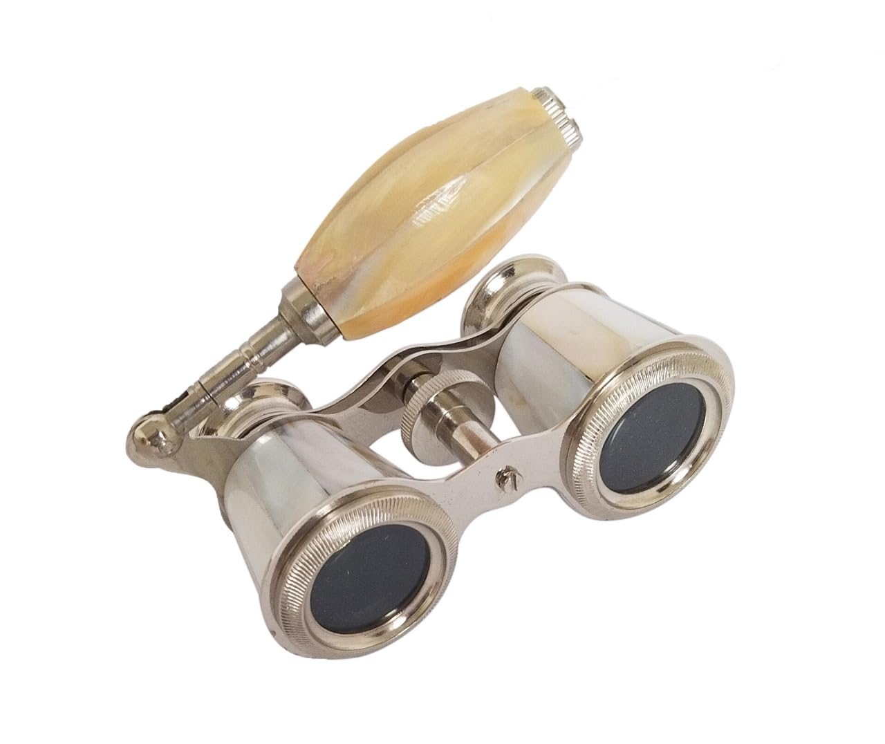 Sifaat World Opera Glasses Nickel Finish   Elegant Binoculars For Kids & Adults With Foldable Handle, Portable Theater Glasses,