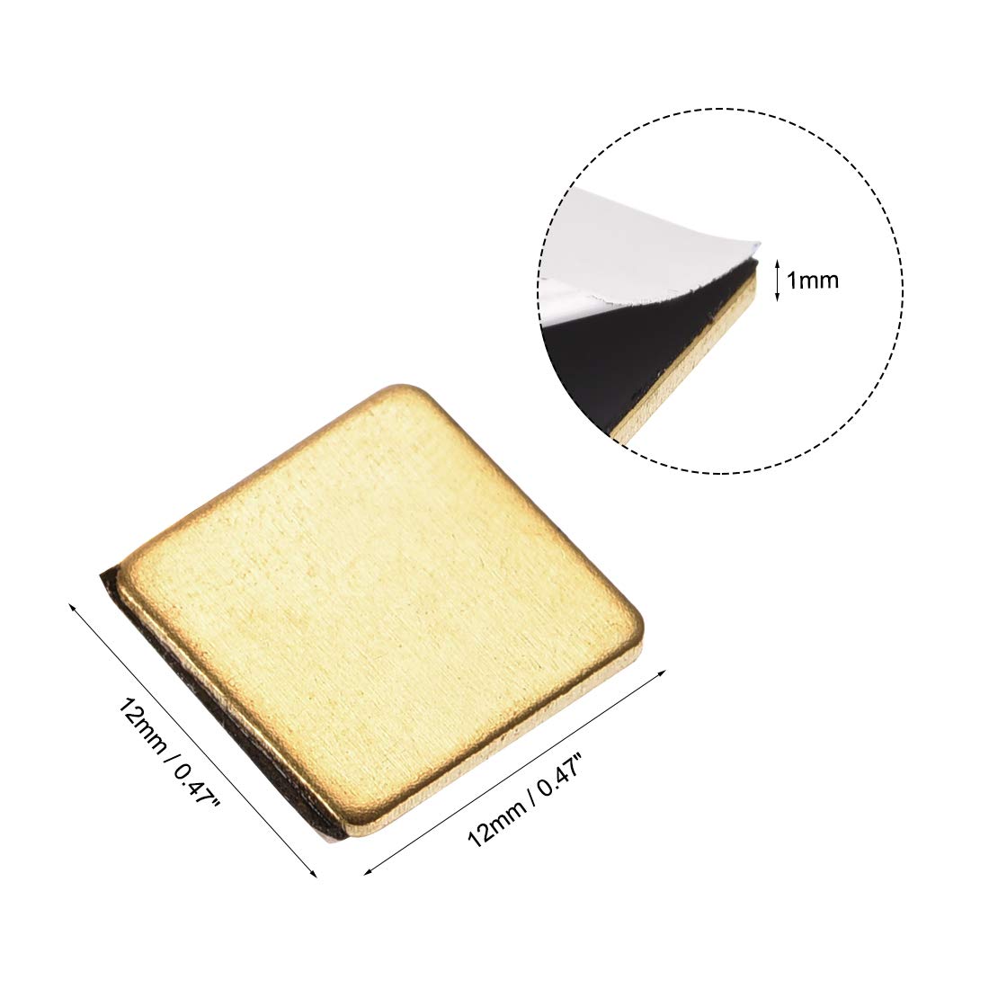 Uxcell Flat Ic Chipset Thermal Copper Heatsink With Adhesive Pad For Rpi,12X12X1Mm 10Pcs