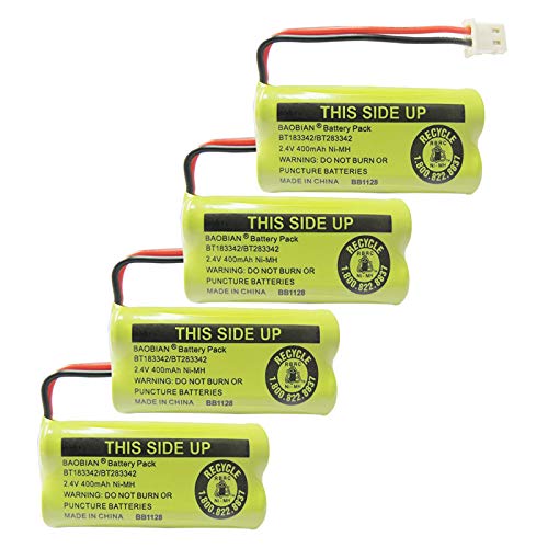 Baobian 2.4V 400Mah Cordless Home Phone Battery Compatible With At&T Bt162342 Bt 162342 Bt166342 Bt 166342 Bt266342 Bt 266342 Bt